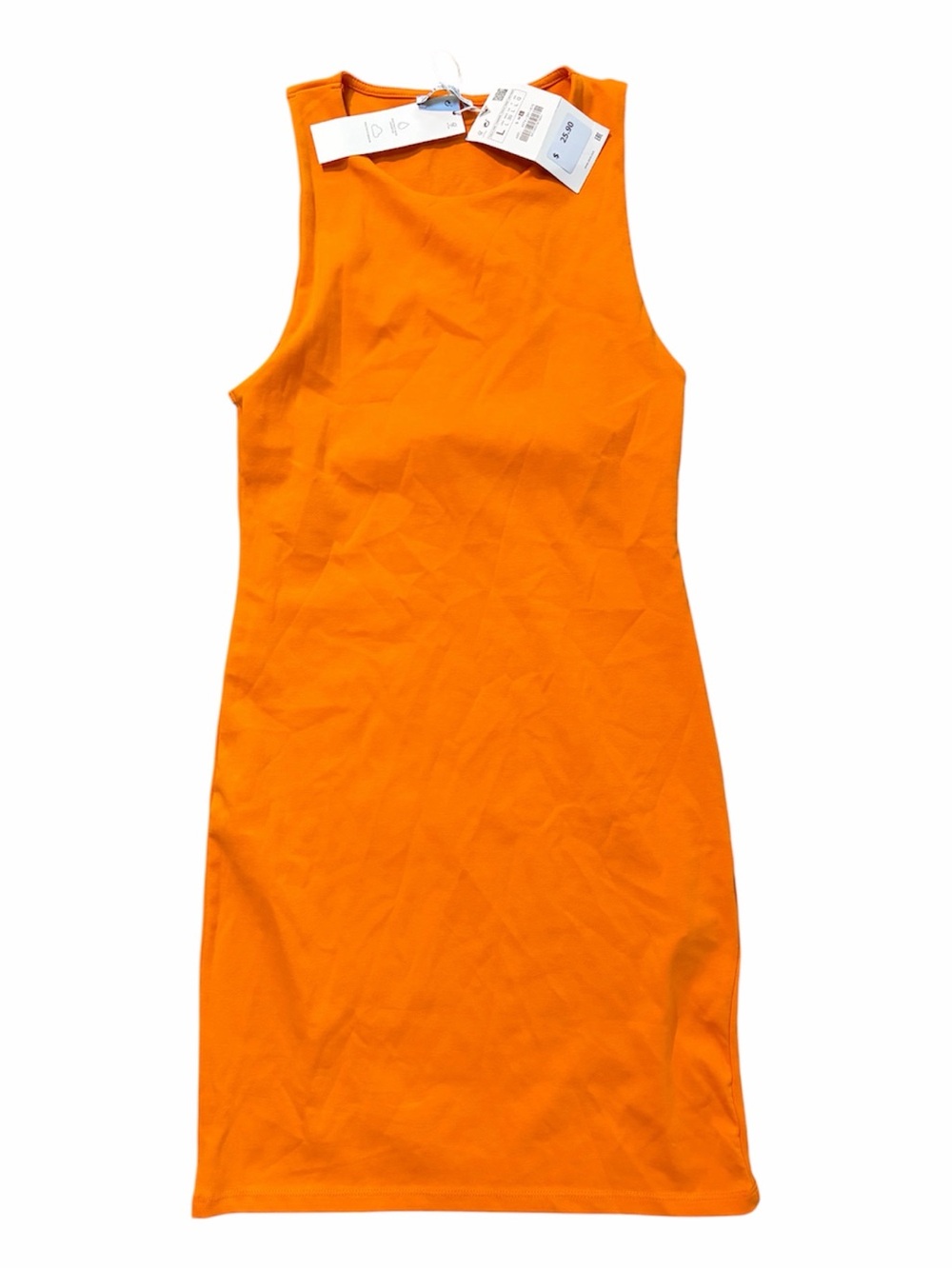 Zara Sleeveless Orange Midi Bodycon Dress